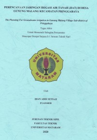 PERENCANAAN JARINGAN IRIGASI SUMUR BOR                                  DI DESA DARA KUNCI KECAMATAN SAMBELIA                               KABUPATEN LOMBOK TIMUR