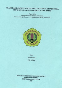 METODE MULTINOMIAL NAÏVE BAYES UNTUK KLASIFIKASI ARTIKEL ONLINE TENTANG GEMPA DI INDONESIA