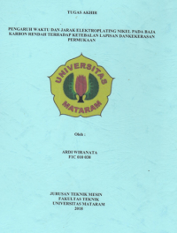 PENGARUH WAKTU DAN JARAK ELEKTROPLATING NIKEL PADA BAJA KARBON RENDAH TERHADAP KEKERASAN PERMUKAAN