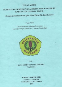 PERENCANAAN BENDUNG SAMBELIA PASCA BANJIR DI KABUPATEN LOMBOK TIMUR