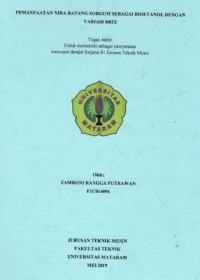 Image of PEMANFAATAN NIRA BATANG SORGUM Bioetanol Dari Nira Batang Sorgum Dengan Variasi Brix