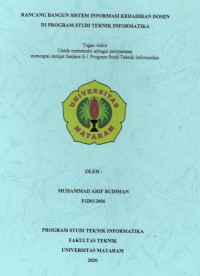 Rancang Bangun Sistem Informasi Kehadiran Dosen Di Program Studi Teknik Informatika