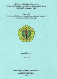 SISTEM INFORMASI KEUANGAN TAMAN PENDIDIKAN ALQUR’AN (TPQ) NURUL HUDA KR.TAPEN BERBASIS WEB