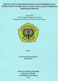 PERANCANGAN SISTEM KONTROL DAN MONITORING PADA PEMBANGKIT LISTRIK TENAGA BAYU SKALA KECIL BERBASIS MIKROKONTROLER