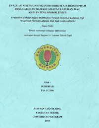 EVALUASI SISTEM JARINGAN DISTRIBUSI AIR BERSIH PDAM DESA LABUHAN HAJI KECAMATAN LABUHAN  HAJI KABUPATEN LOMBOK TIMUR