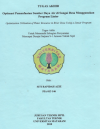 Optimasi Pemanfaatan Sumber Daya Air di Sungai Desa Menggunakan Program Linier