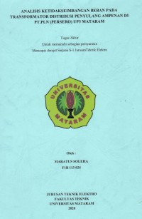 Analisis Ketidakseimbangan Beban Pada Transformator Distribusi Penyulang Ampenan Di PT.PLN (Persero) UP3 Mataram