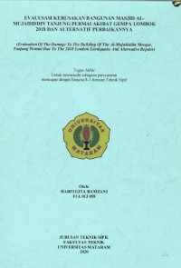 EVALUSASI KERUSAKAN BANGUNAN MASJID AL-MUJAHIDDIN TANJUNG PERMAI AKIBAT GEMPA LOMBOK 2018 DAN ALTERNATIF PERBAIKANNYA