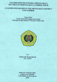 Image of ANALISIS INFILTRASI DI DESA PRINGGABAYA KECAMATAN PERINGGABAYA LOMBOK TIMUR